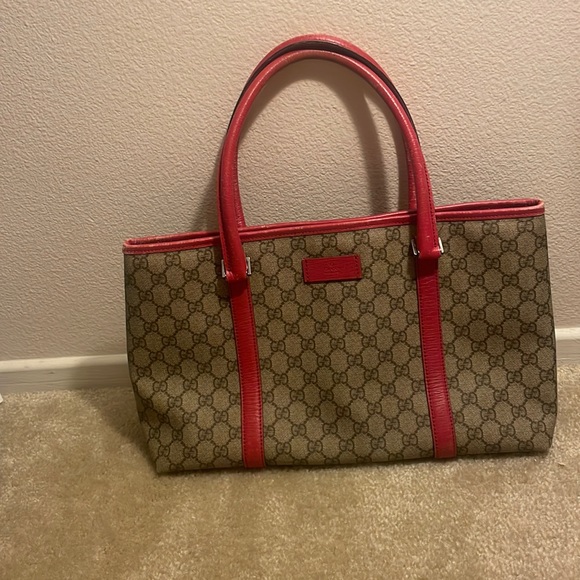 Hot Pink Gucci Coated Canvas Tote Purse Shoulder Bag - Picture 3 of 16